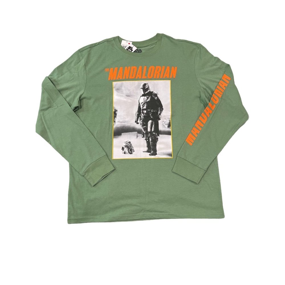 Star Wars Mandalorian T-shirt Mineral Green Orange NEW Size XL